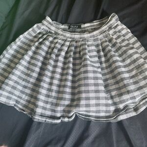 AKIRA Monochrome Checkered Skater Skirt